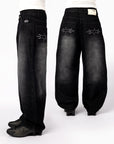 SCHWARZ GEWÄSCHETER DENIM