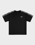 SCHWARZES SPORTSTREIFEN-T-SHIRT