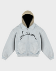 ARCHIVBLAUE KAPUZENJACKE MIT REISSVERSCHLUSS