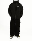 SCHWARZE WINDBREAKER-JACKE