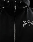 SCHWARZE WINDBREAKER-JACKE