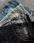SCHWARZ GEWÄSCHETER DENIM