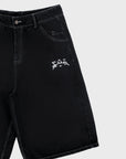 SCHWARZE DENIM-JORTE