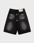 GEWASCHENE SCHWARZE DENIM-JORTE