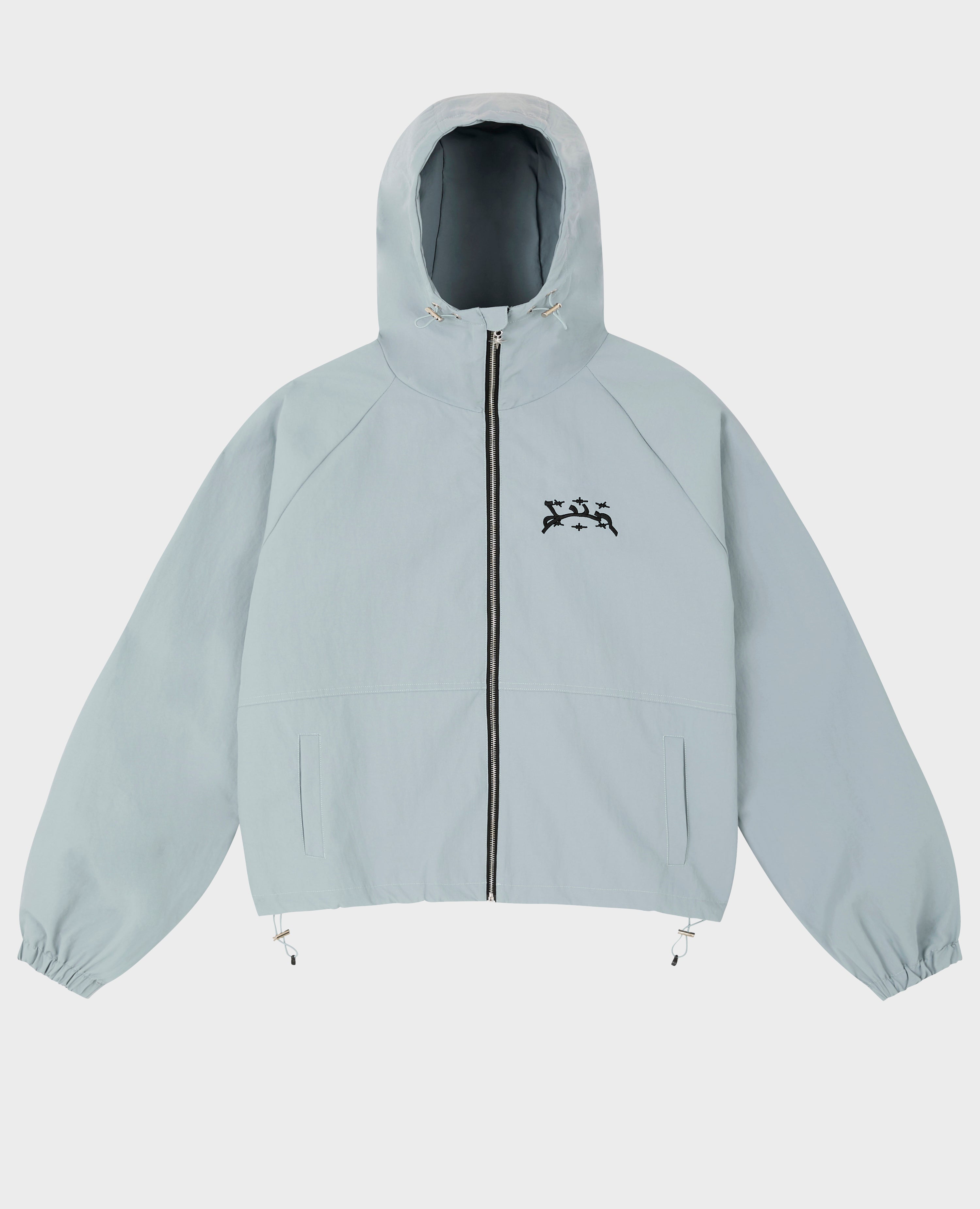 BLAUE WINDBREAKERJACKE