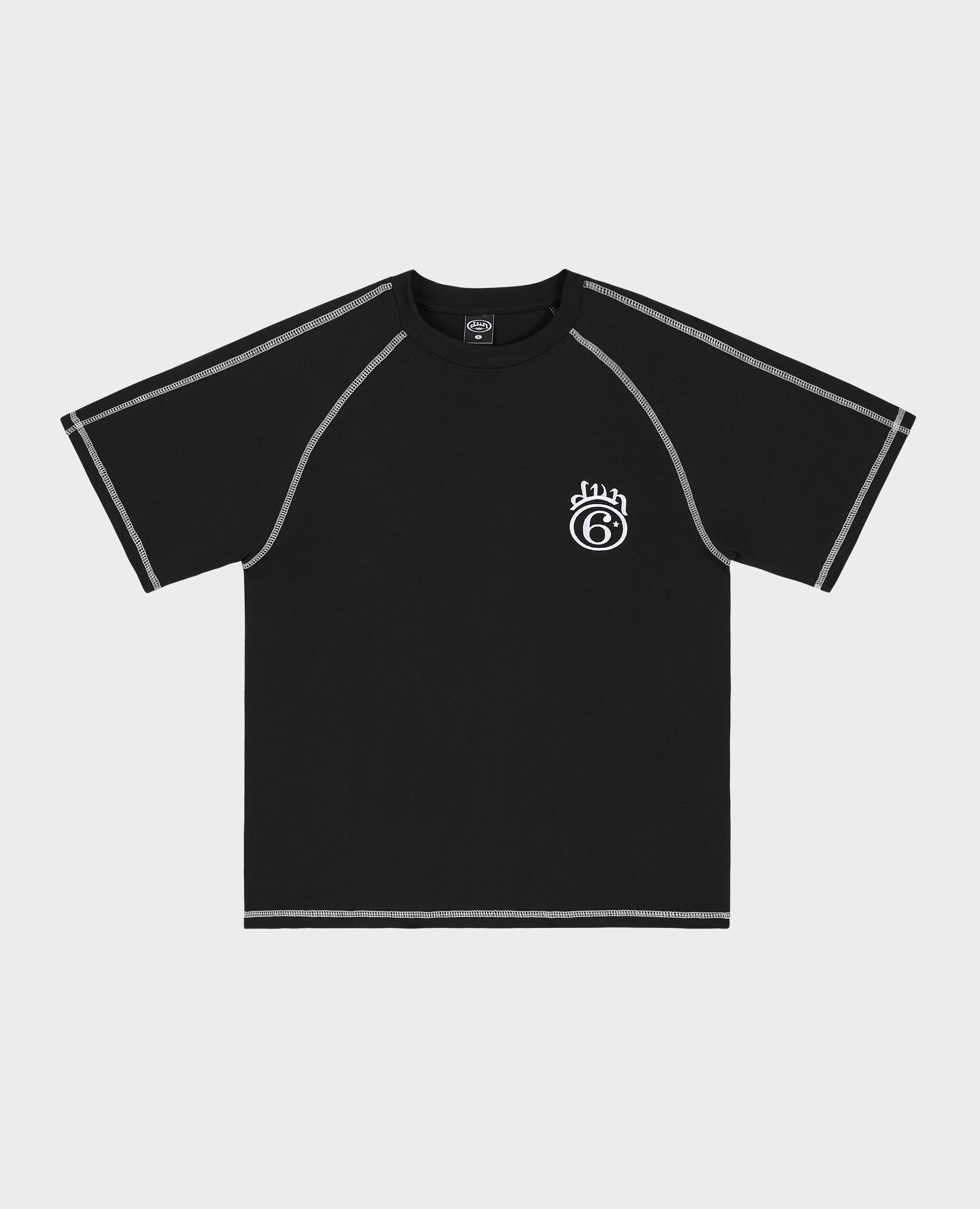 SCHWARZES 6STARS TECH-T-SHIRT