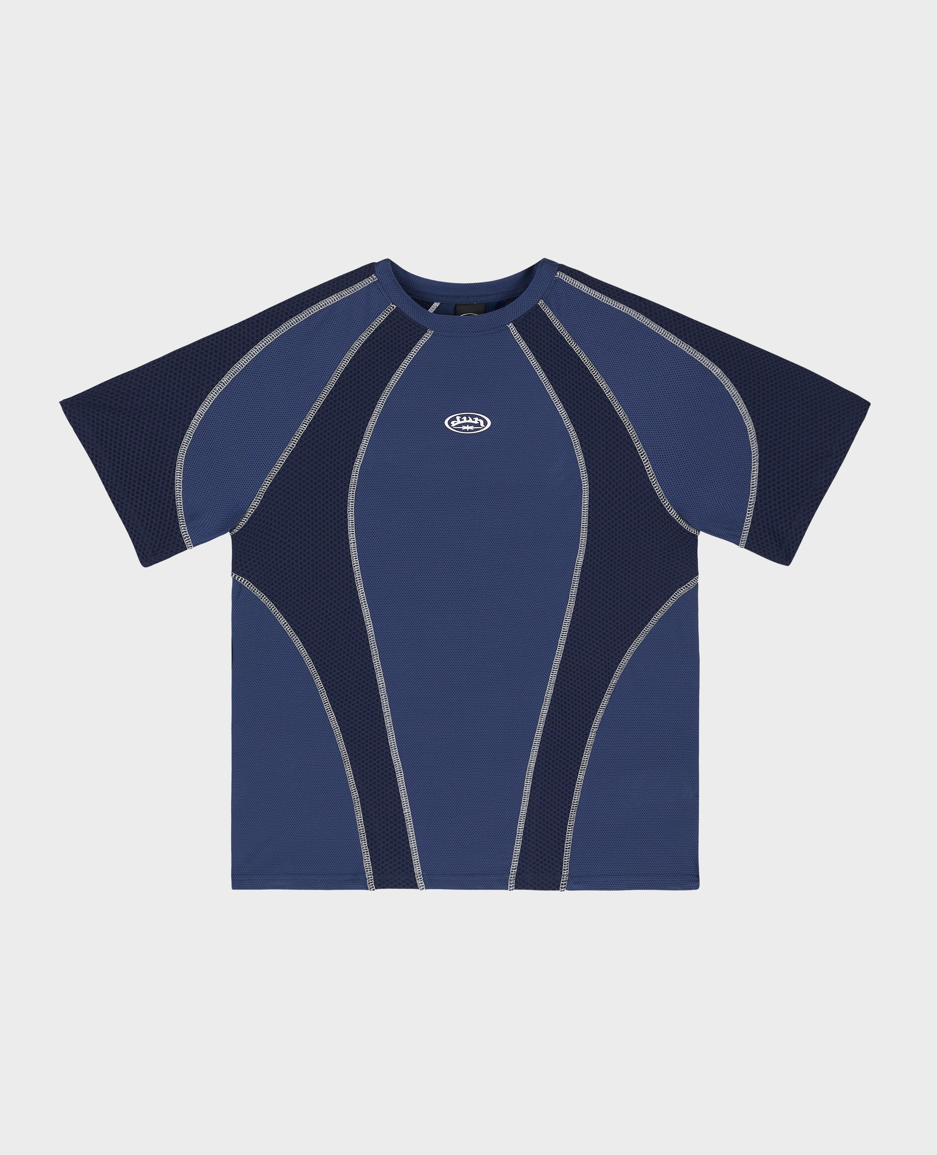 Dunkelblaues Tech Lines T-Shirt