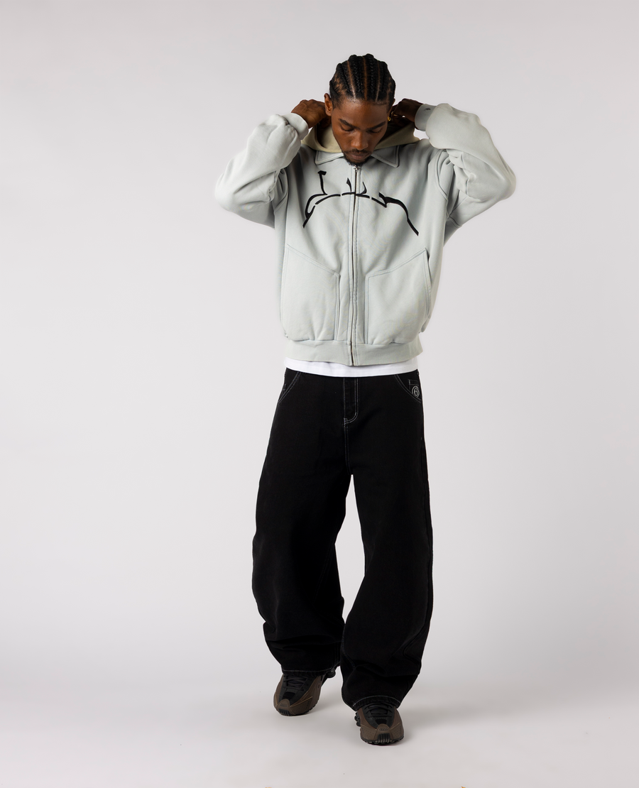 ARCHIVE-BLUE HOODED ZIP JACKET