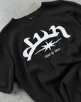 SCHWARZES WAFFEL-T-SHIRT