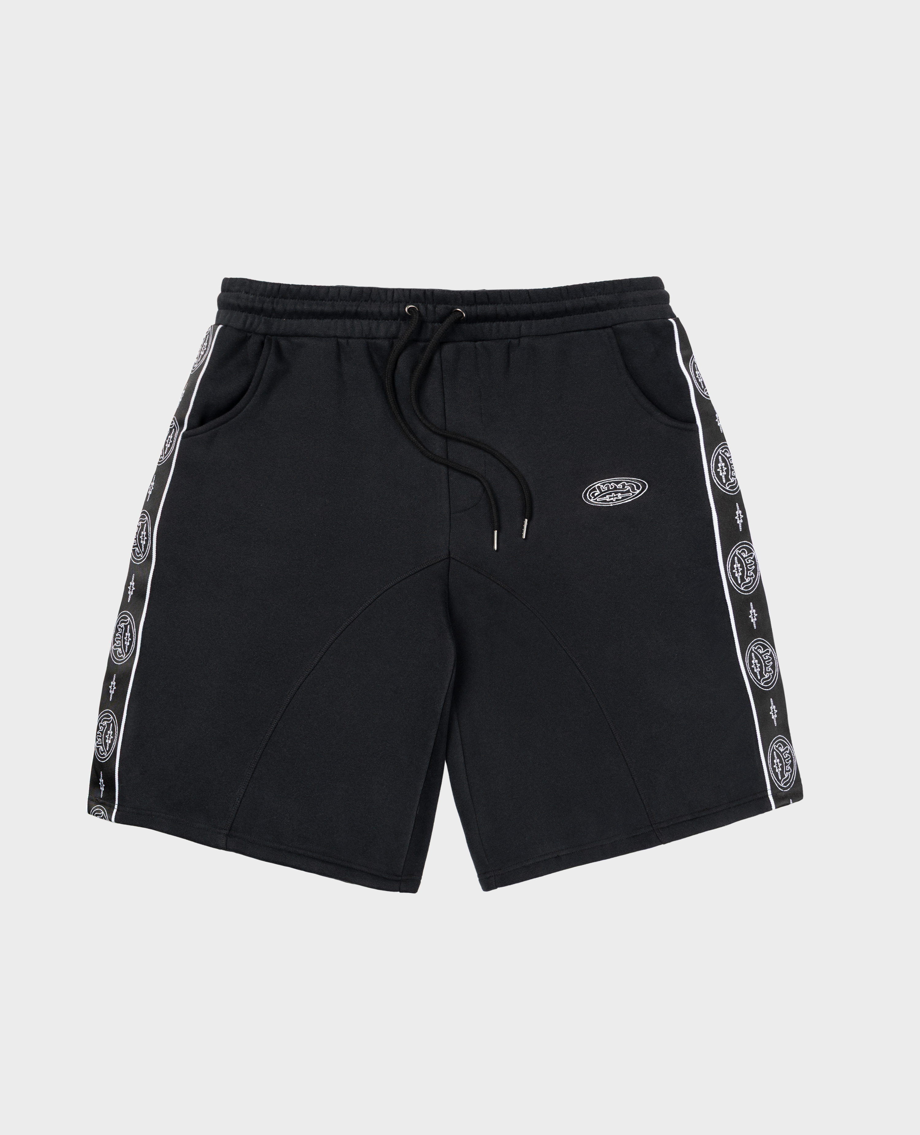 SCHWARZE SPORTSTREIFEN-SHORTS