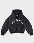Dunkelbraune, scharfe Jacke