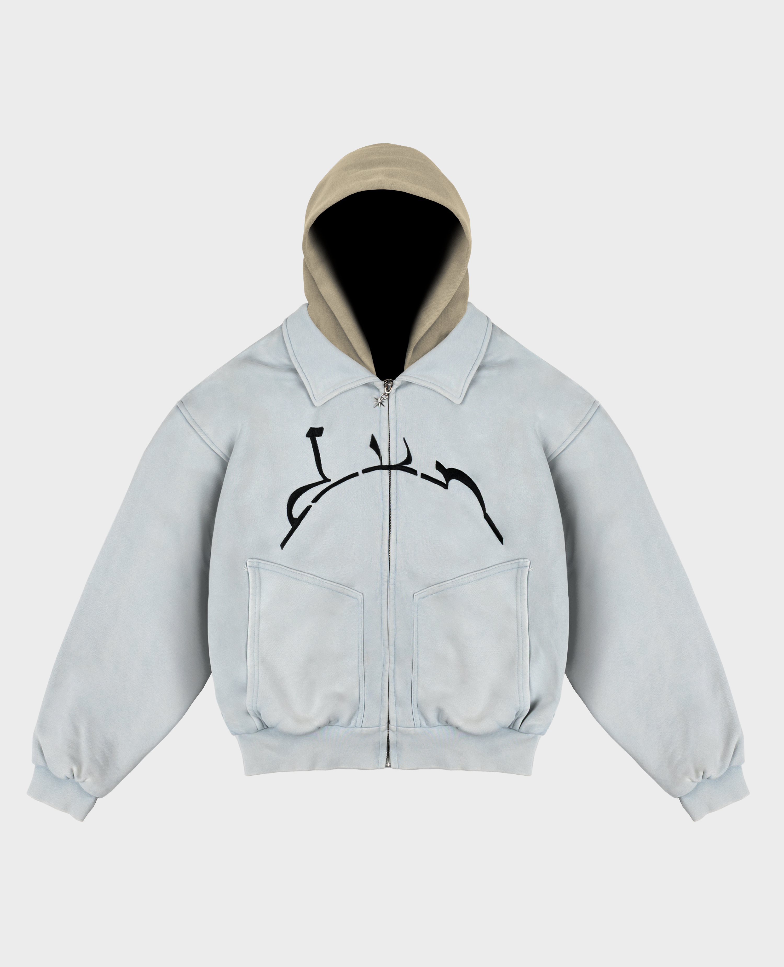 ARCHIVBLAUE KAPUZENJACKE MIT REISSVERSCHLUSS