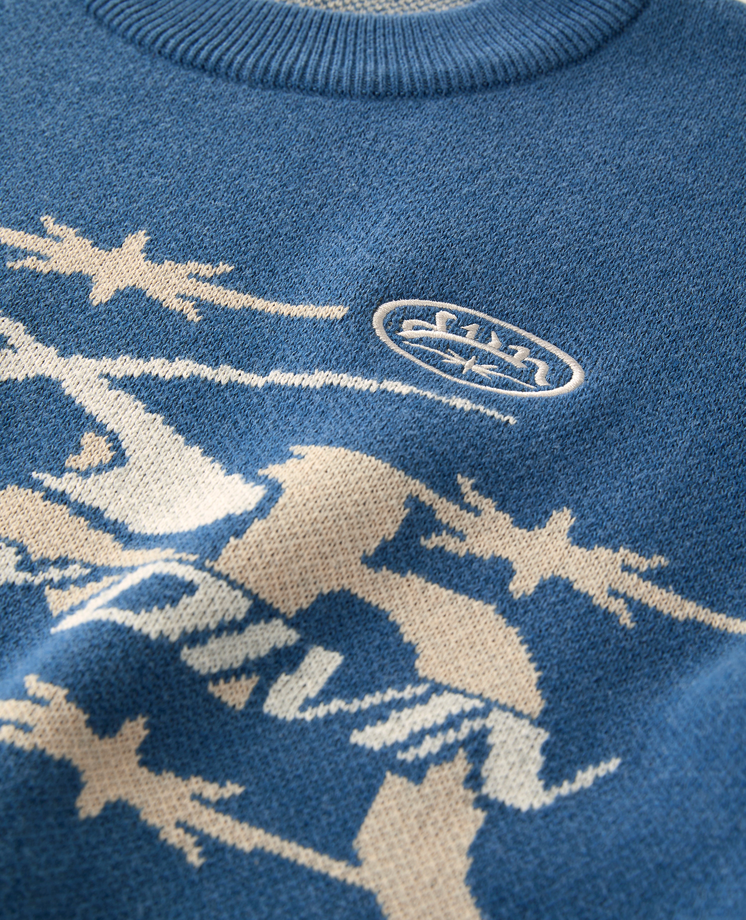 BLAUER RALLY-STRICK