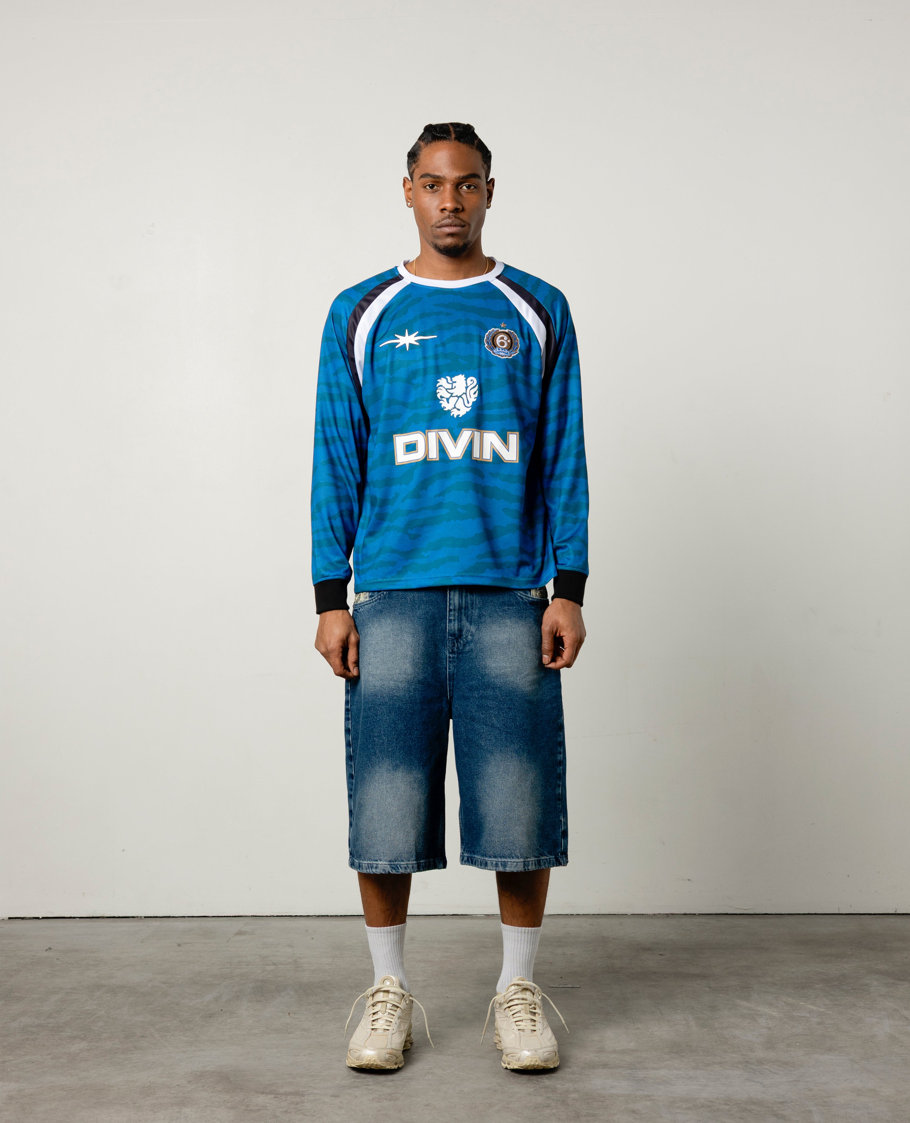 BLAUES TIERE-JERSEY-LONGSLEEVES