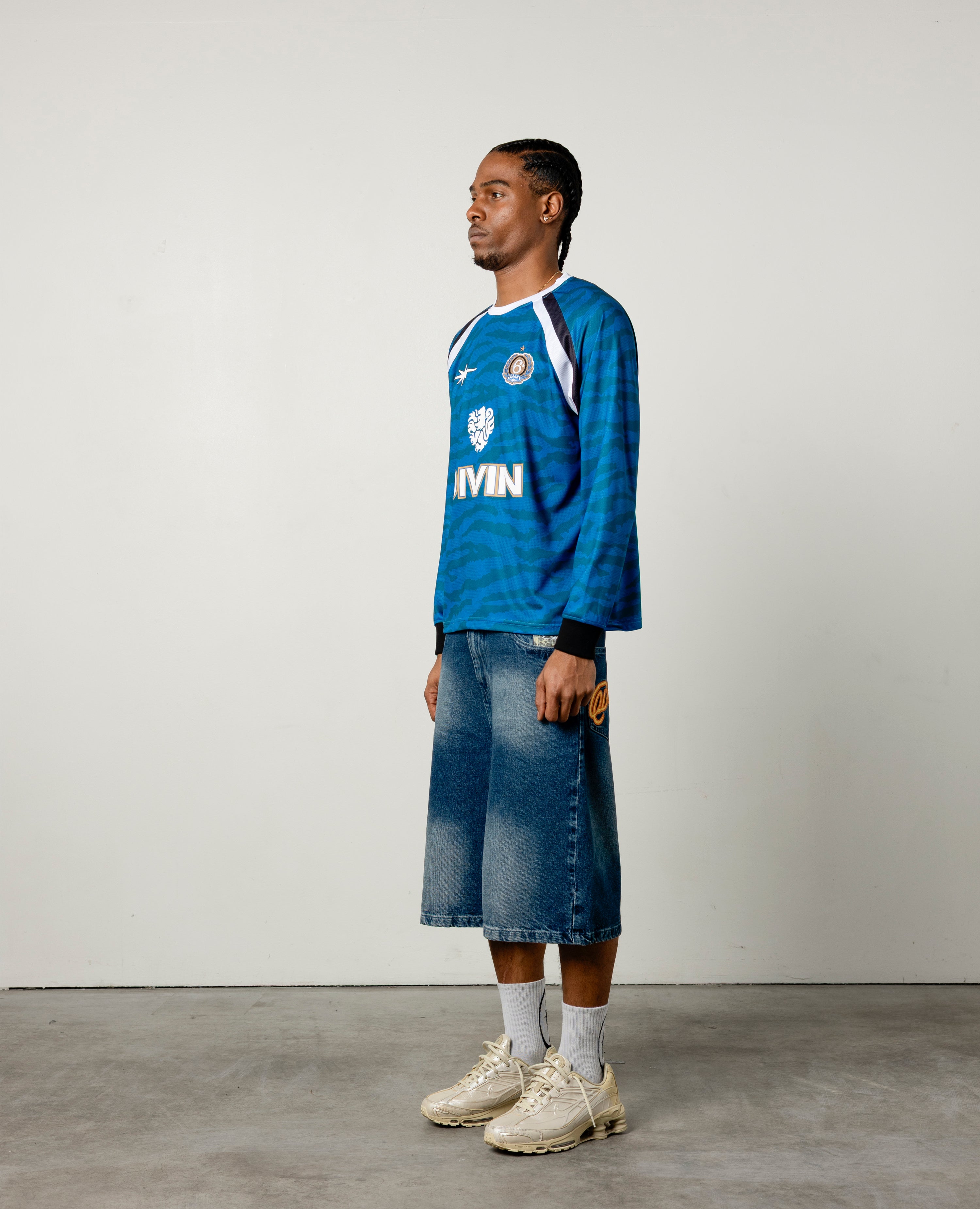 BLAUES TIERE-JERSEY-LONGSLEEVES
