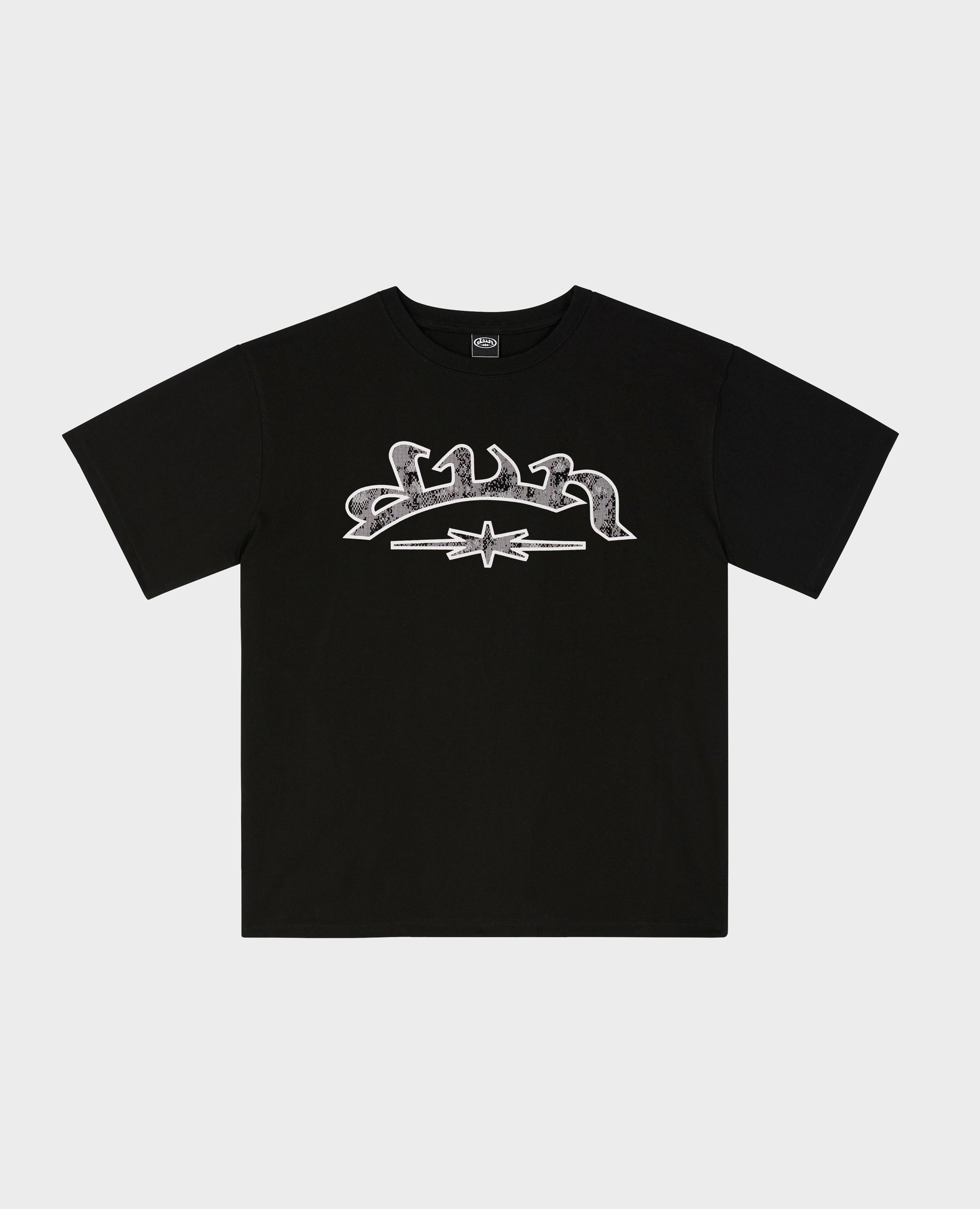 T-Shirt mit schwarzen Tieren