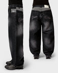 SCHWARZER LEOPARDEN-POCKET-DENIM