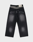 SCHWARZER LEOPARDEN-POCKET-DENIM