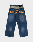 BLAUER LEOPARDEN-POCKET-DENIM