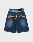 Jeansshorts mit Leopardenmuster und Taschen