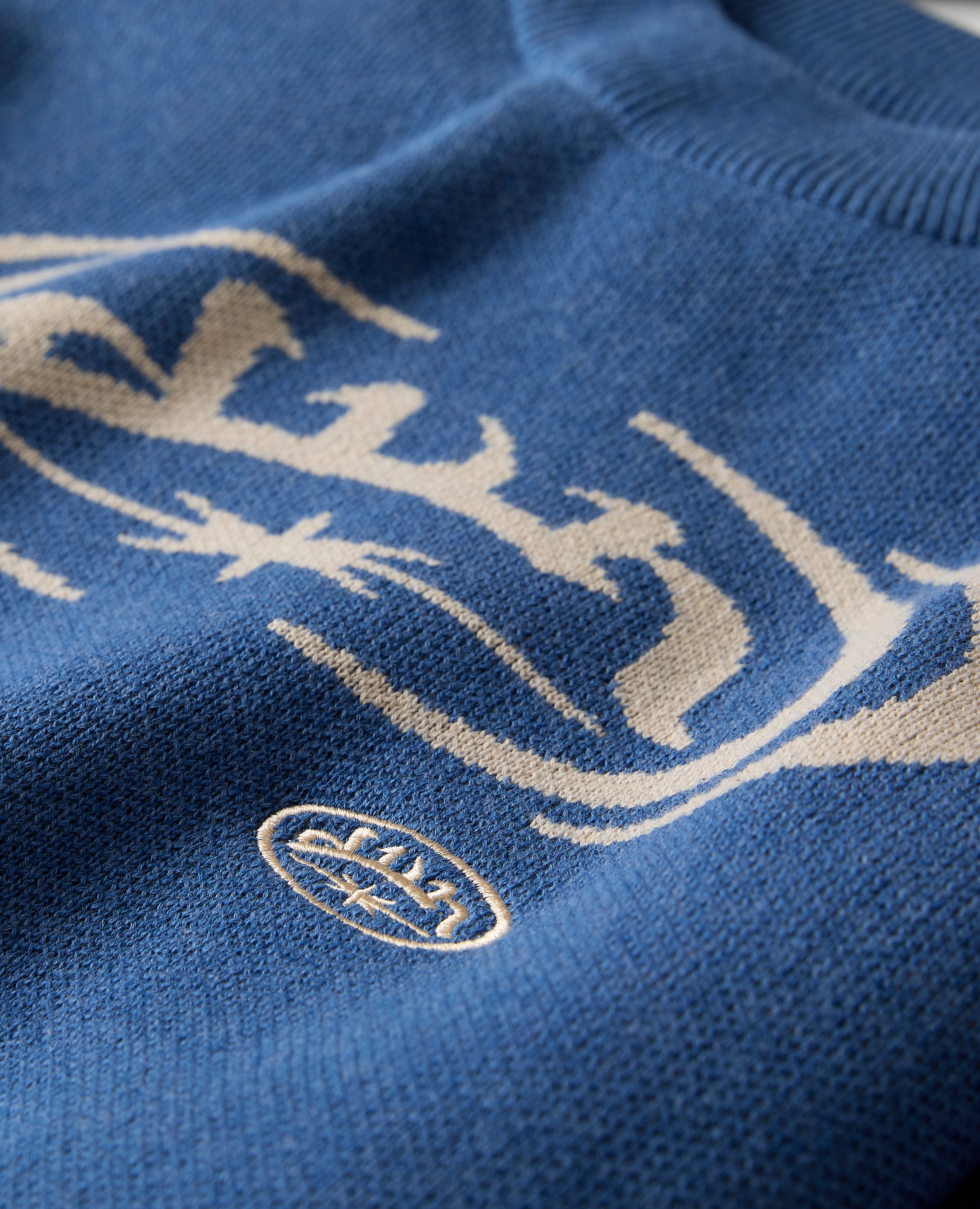 BLAUER TRAP-STRICK