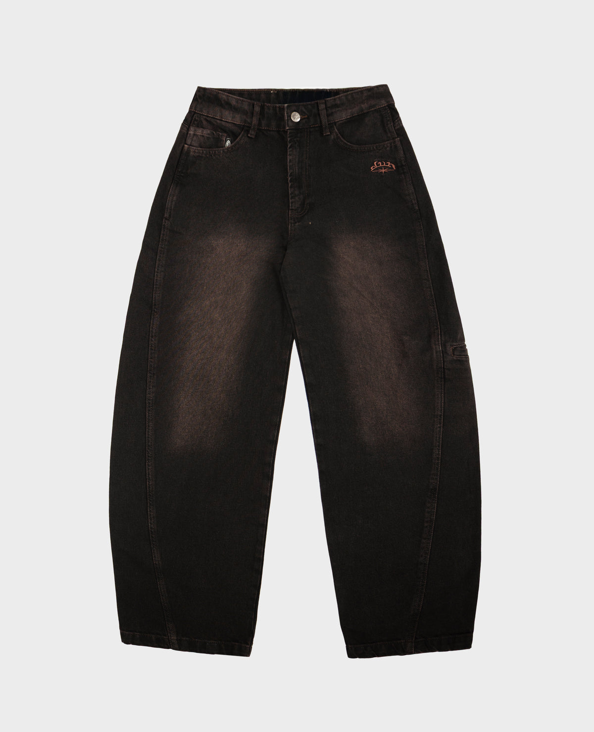 BRAUNE DAMEN-JEANSHOSE MIT SEITENTASCHEN