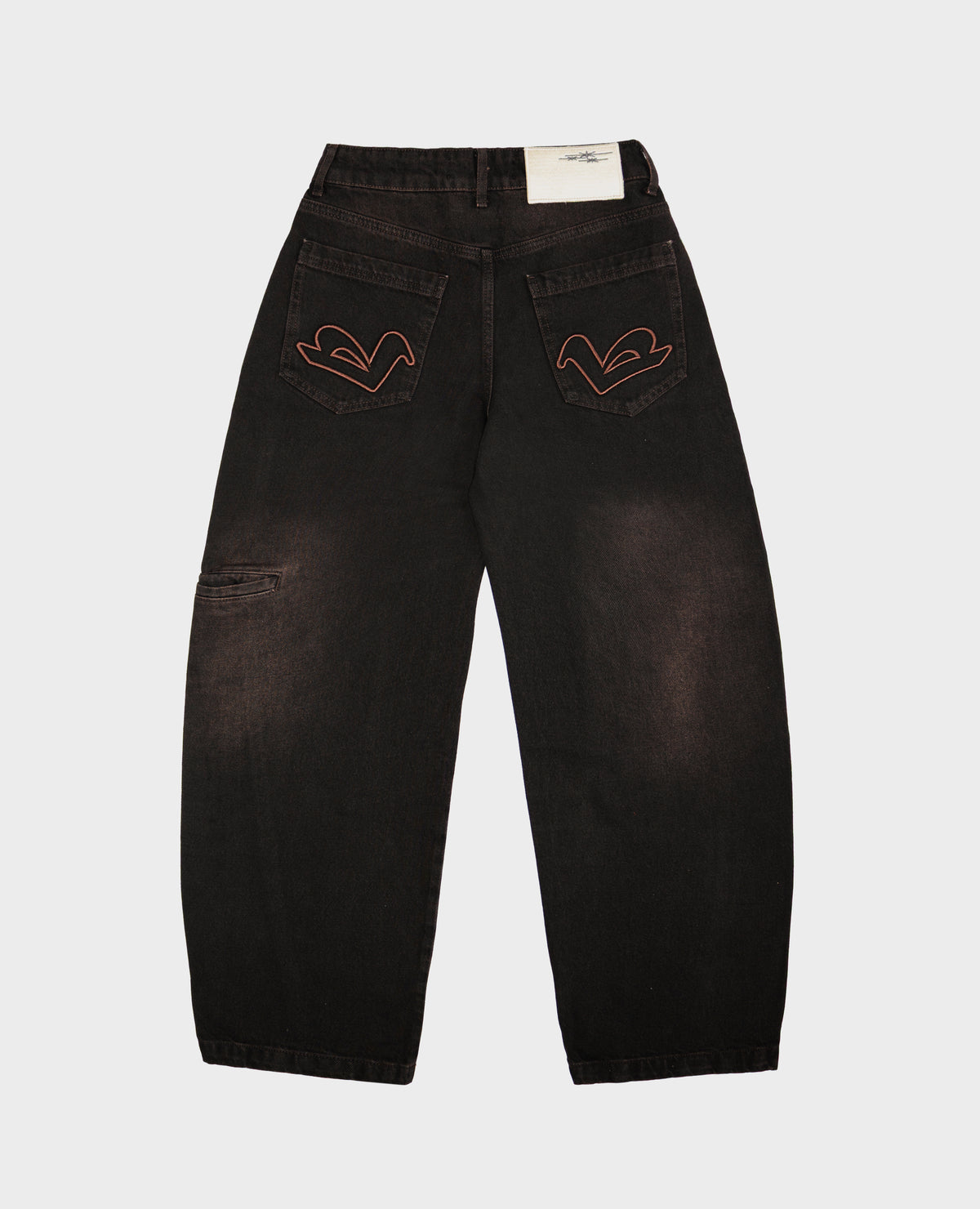 BRAUNE DAMEN-JEANSHOSE MIT SEITENTASCHEN