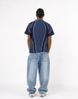 Dunkelblaues Tech Lines T-Shirt