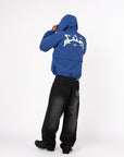 Dunkelblaue Windbretjacke