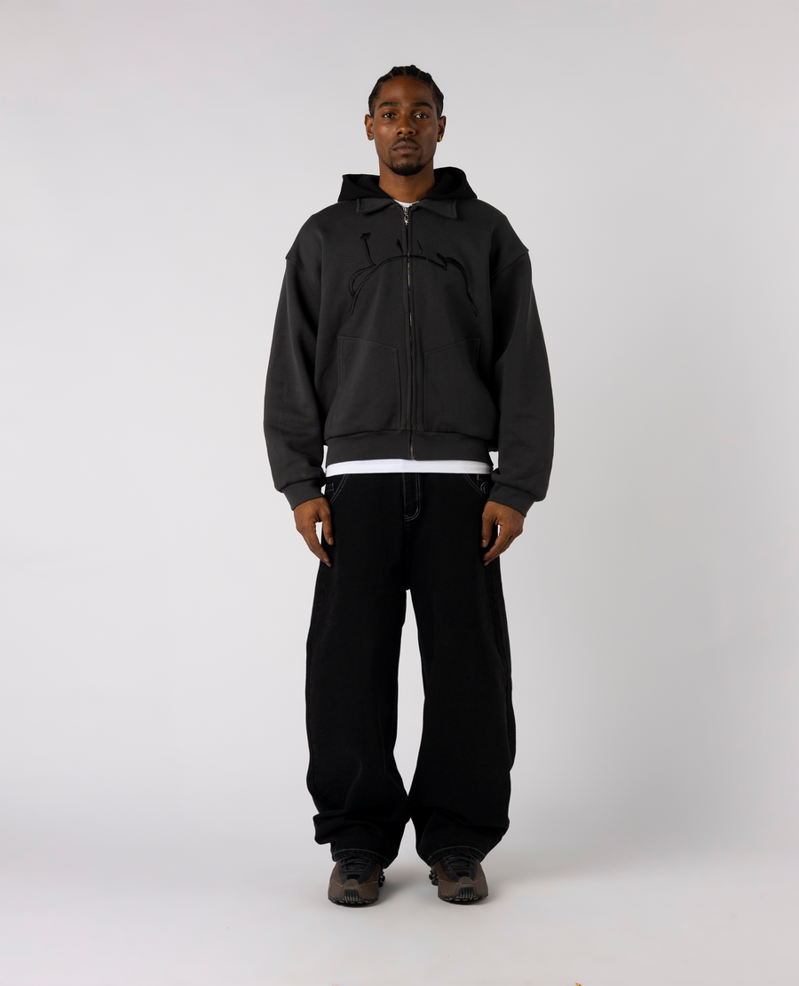 DARK HOODED ZIP JACKET