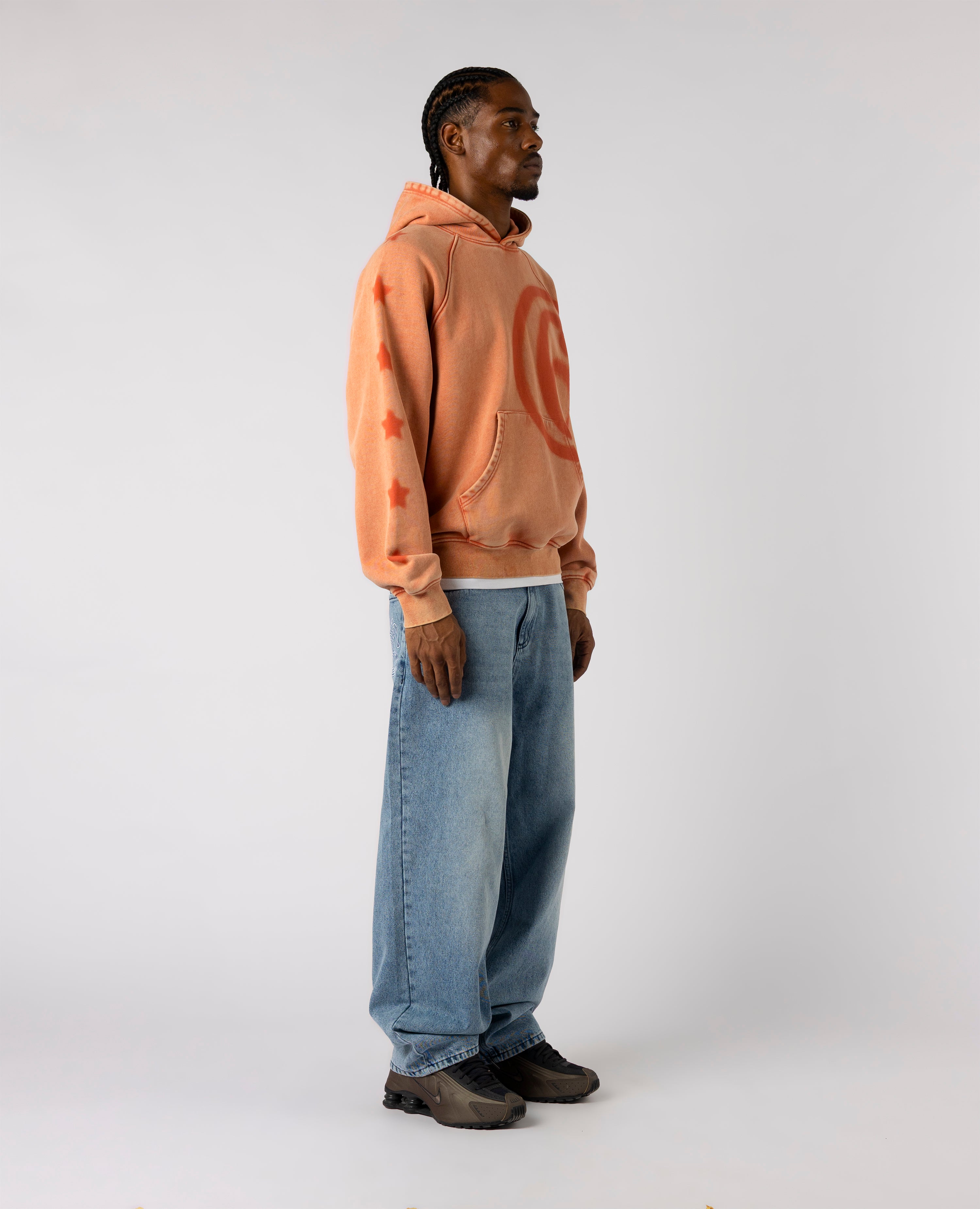 ROTER, SONNENVERWÄSCHE-HOODIE