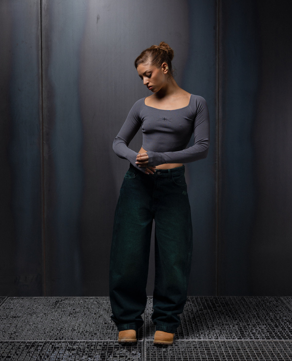 WOMENS GREY BALLET TOP