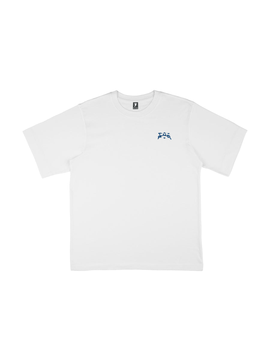 DIVINBYDIVIN HILL WEISSES BLAUES PUFF-T-SHIRT