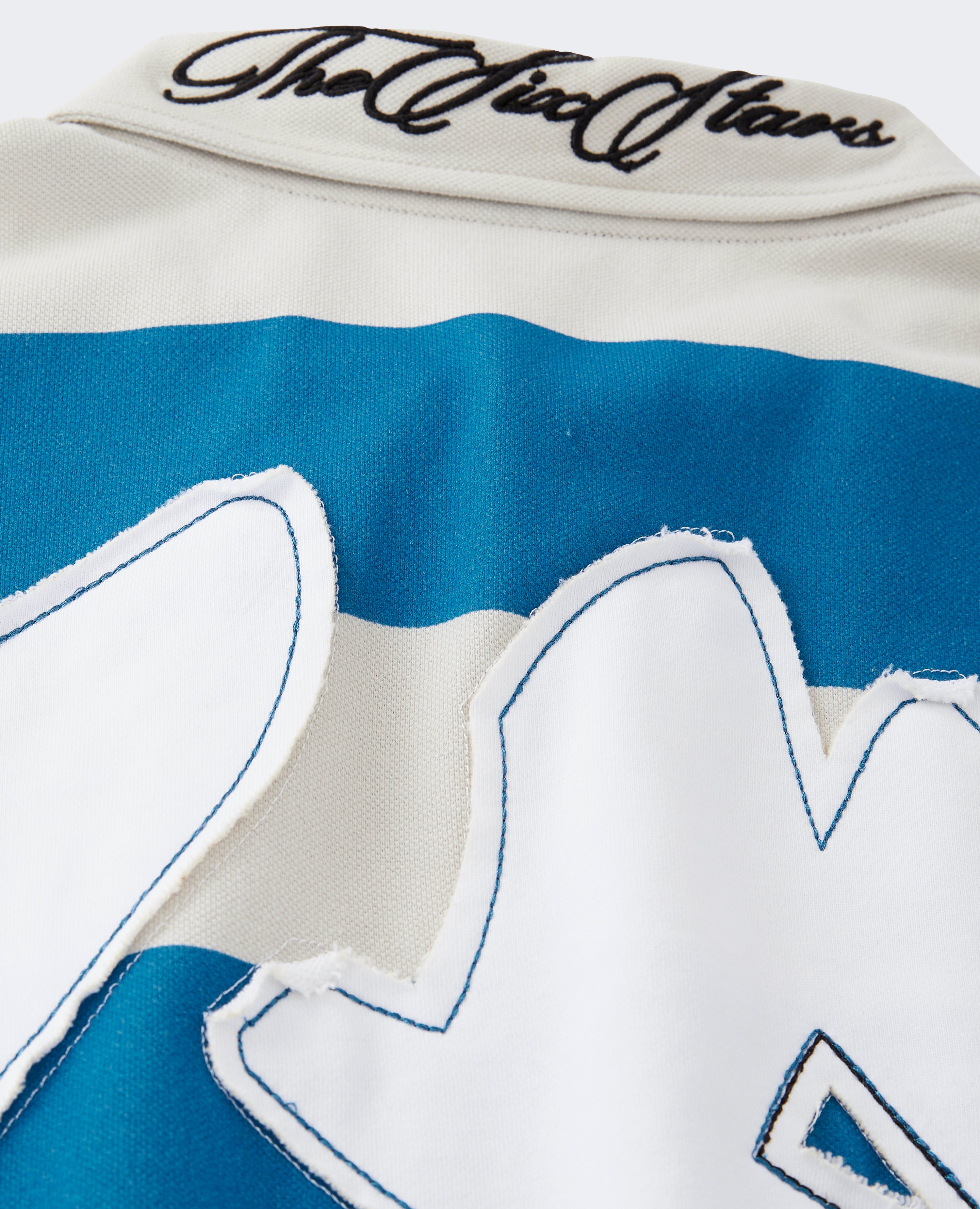 BLAUES LANGARM-ABSCHLUSS-POLOSHIRT