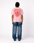 T-Shirt mit rosa Wappen