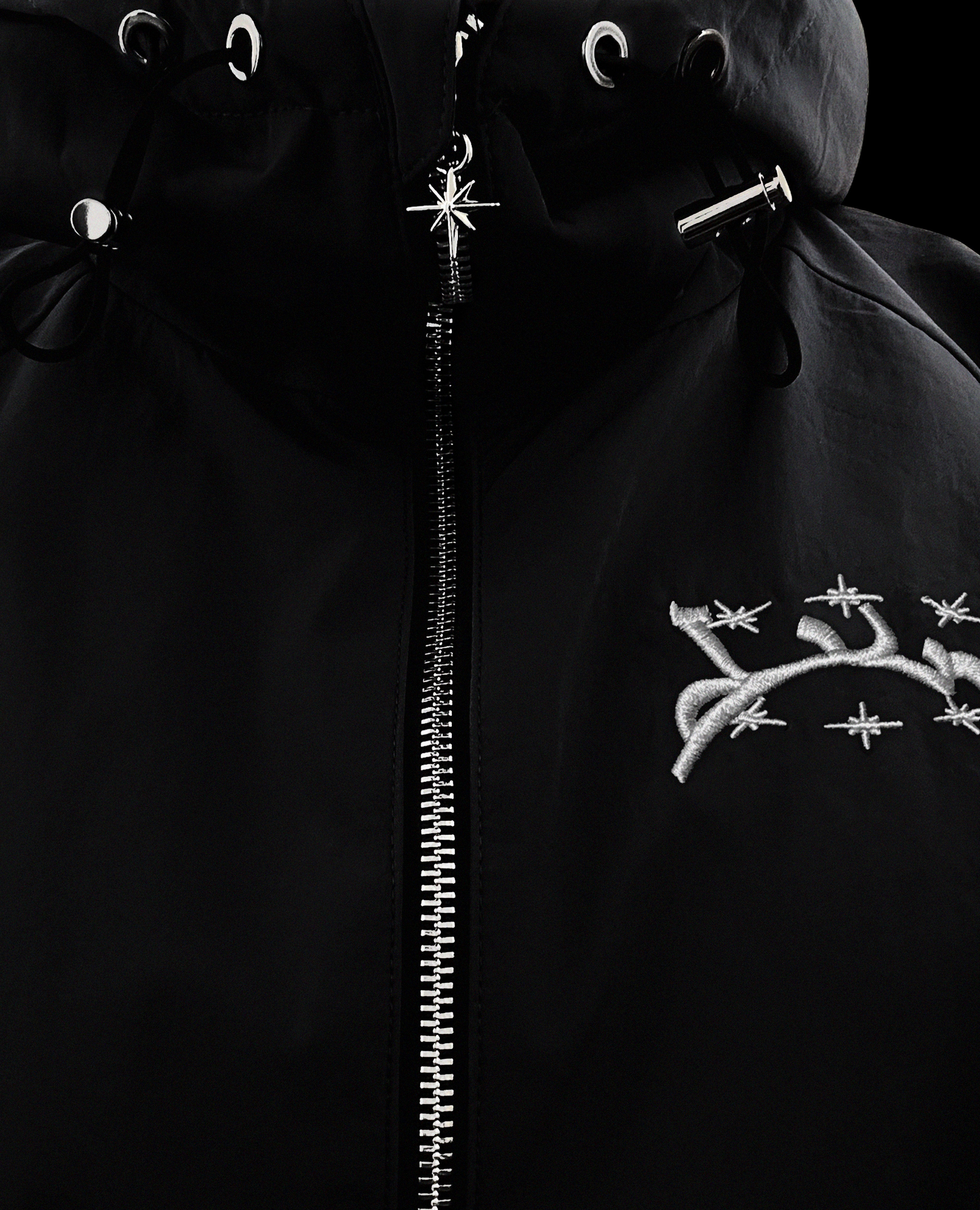 SCHWARZE WINDBREAKER-JACKE