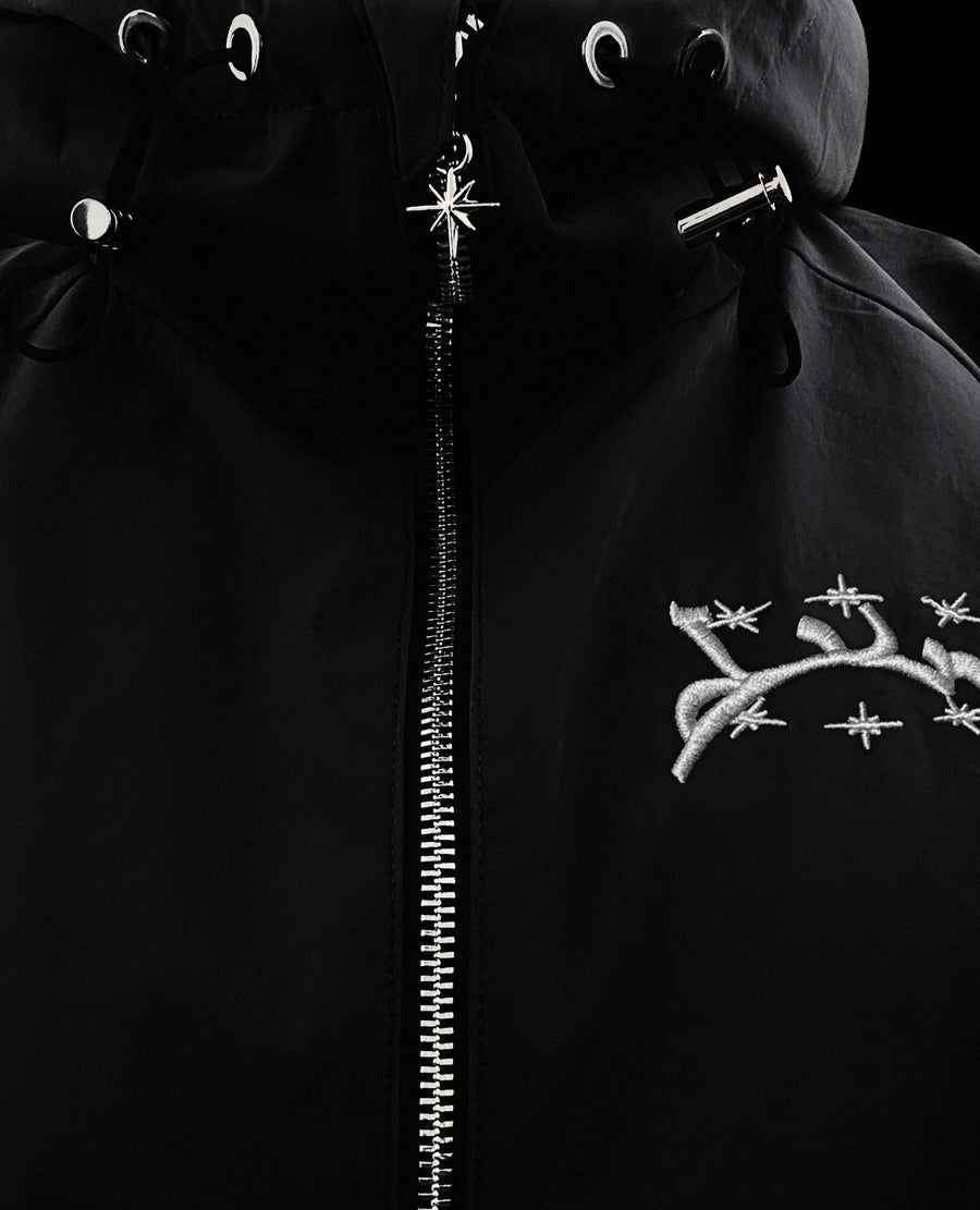 BLACK WINDBREAKER JACKET