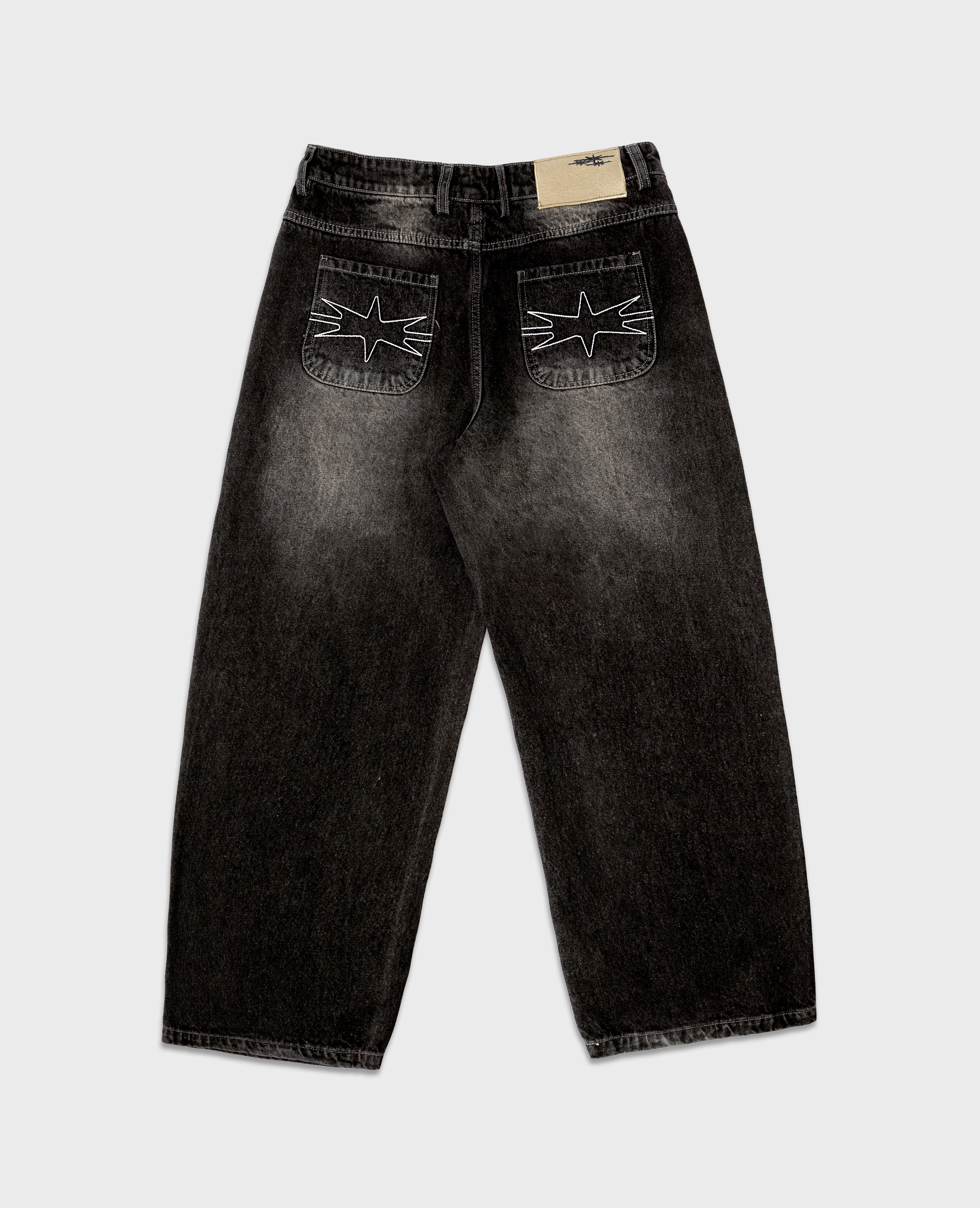 SCHWARZ GEWÄSCHETER DENIM