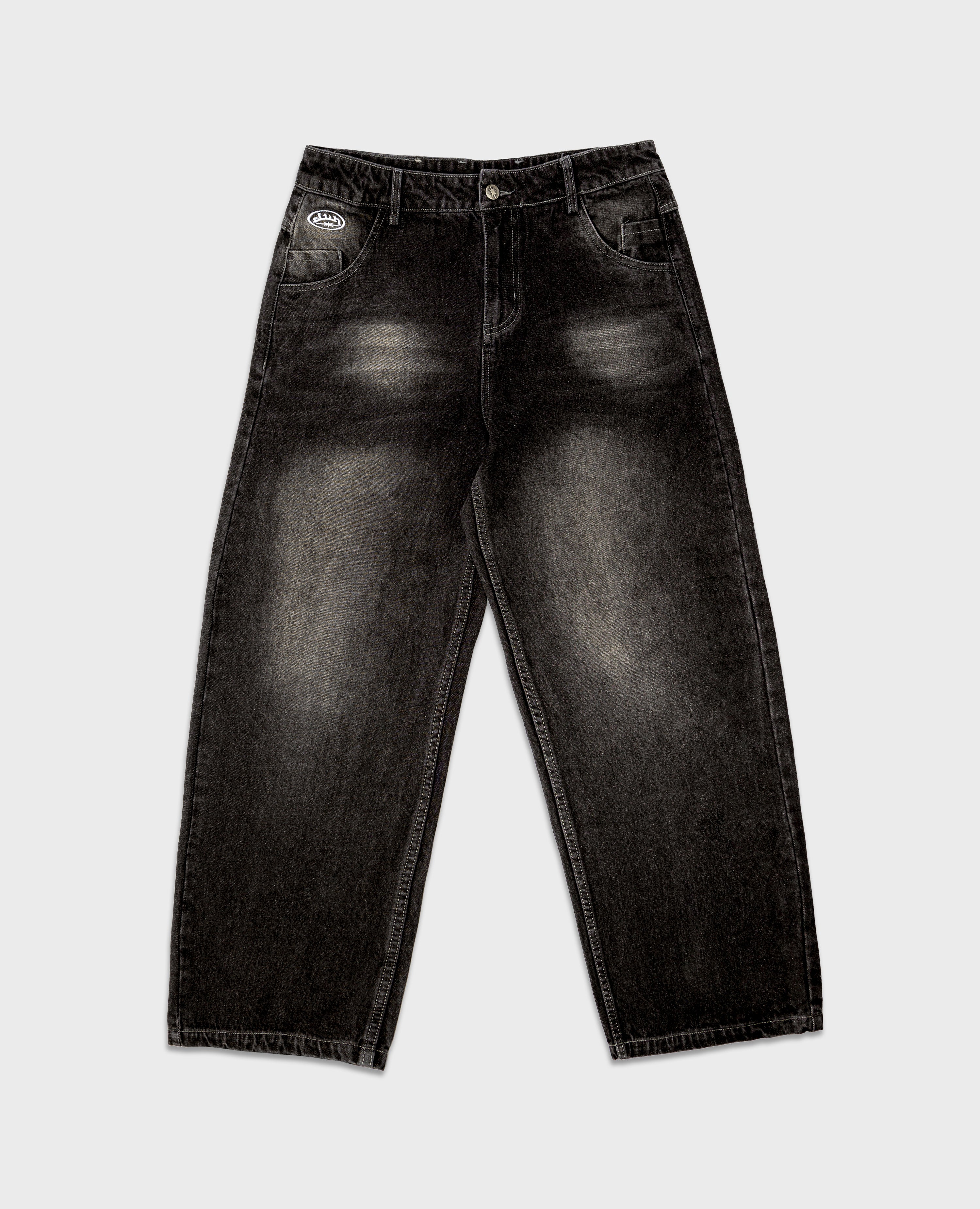 SCHWARZ GEWÄSCHETER DENIM