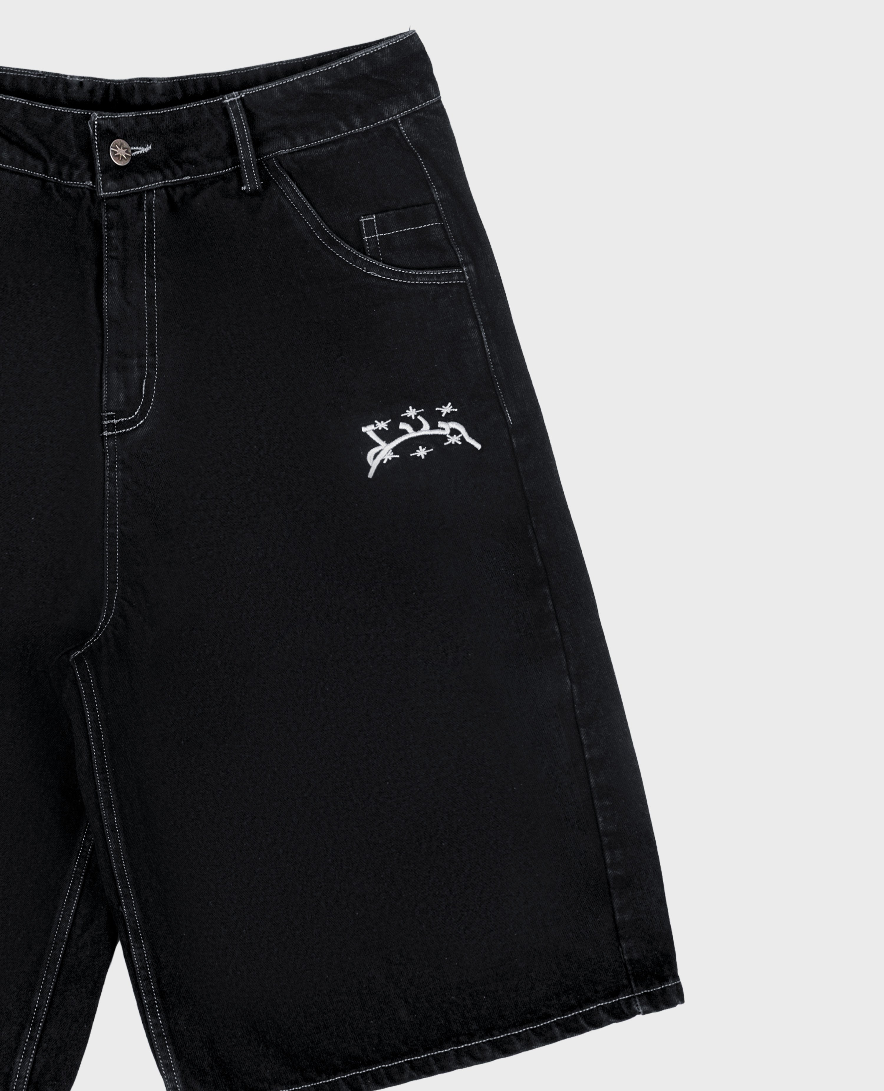 SCHWARZE DENIM-JORTE