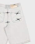 WEISSE DENIM-JORTE