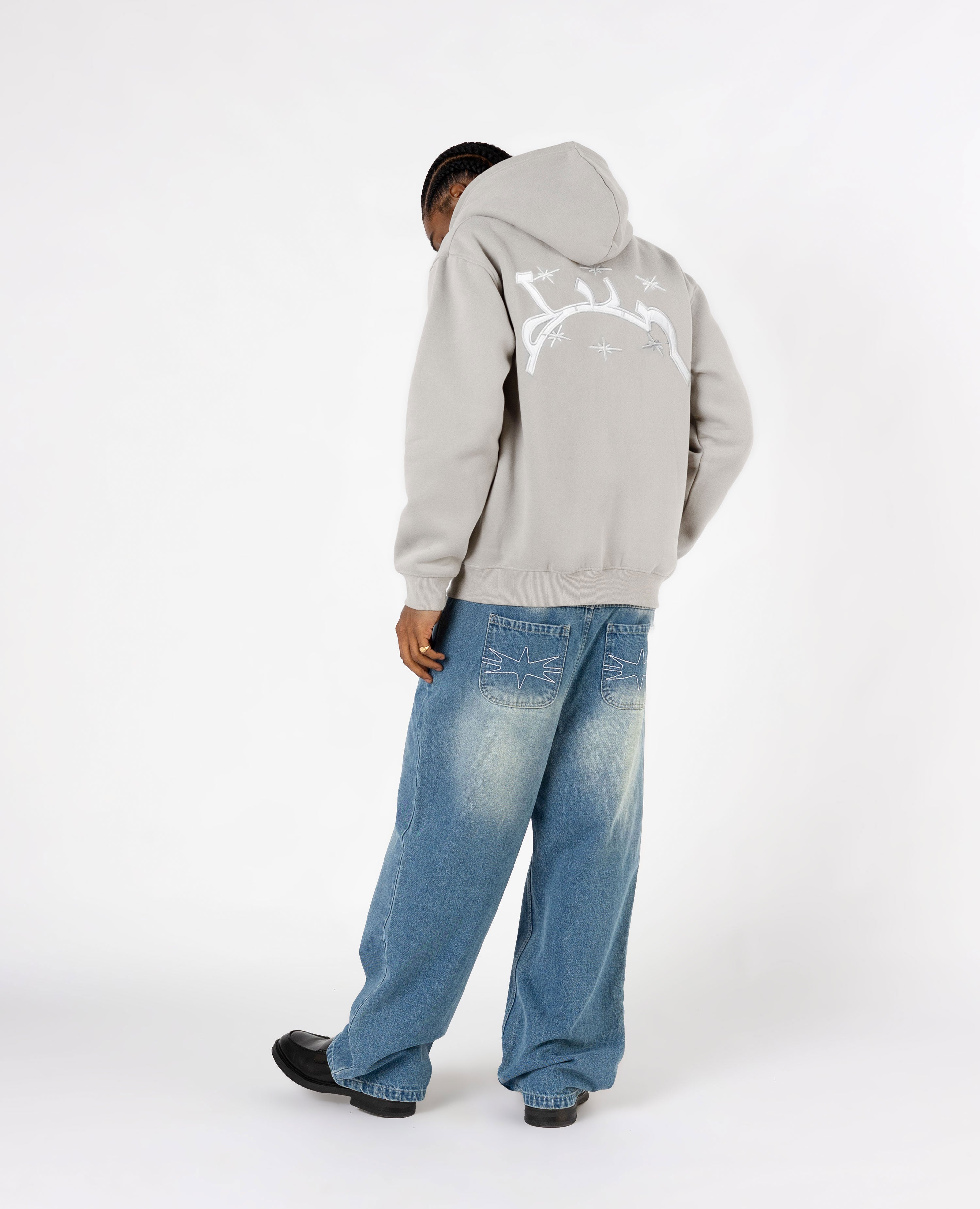 GRAUER BORDSTEIN-HOODIE