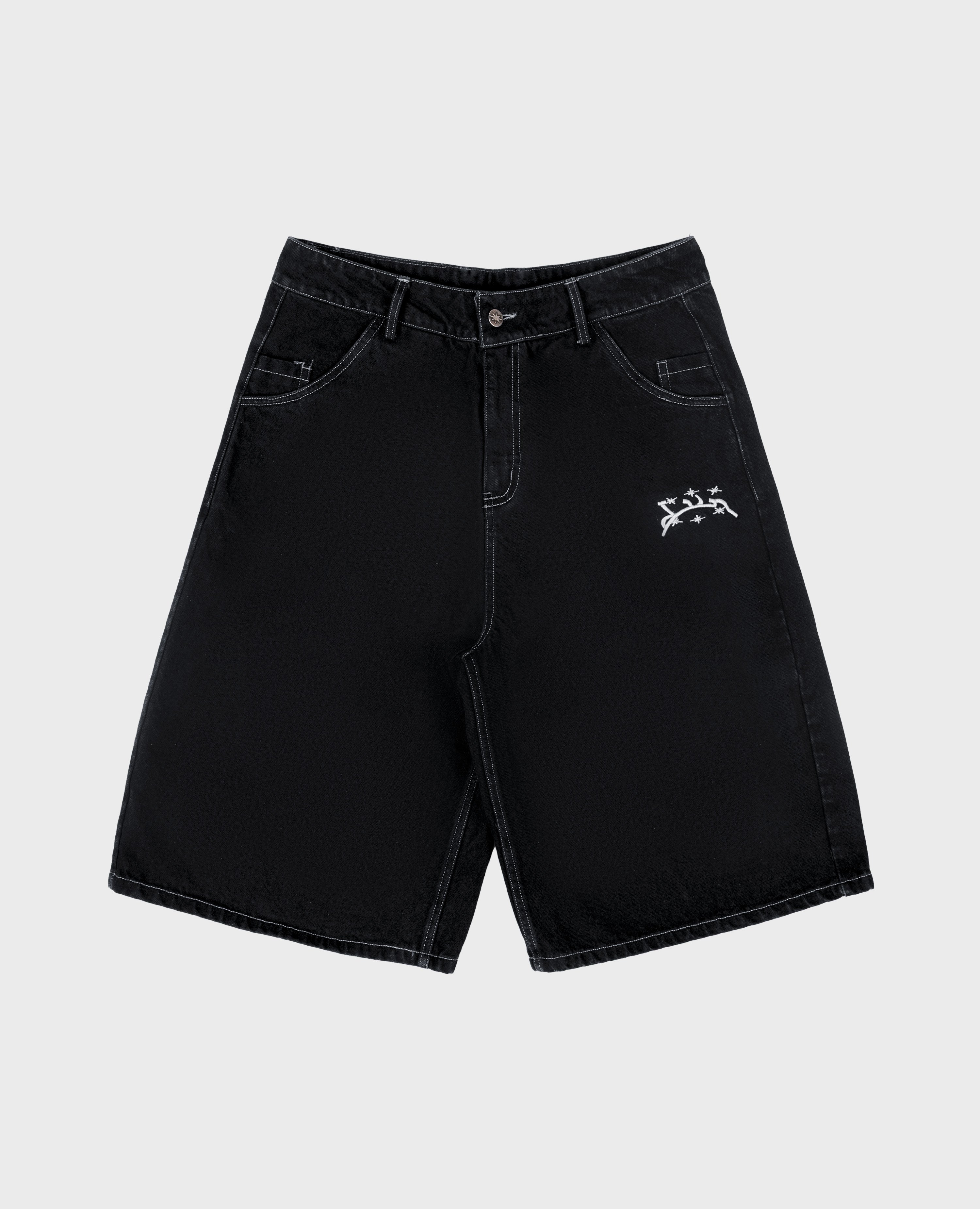 SCHWARZE DENIM-JORTE