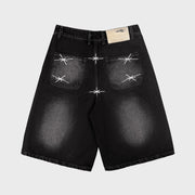 GEWASCHENE SCHWARZE DENIM-JORTE