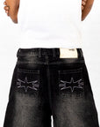 SCHWARZ GEWÄSCHETER DENIM