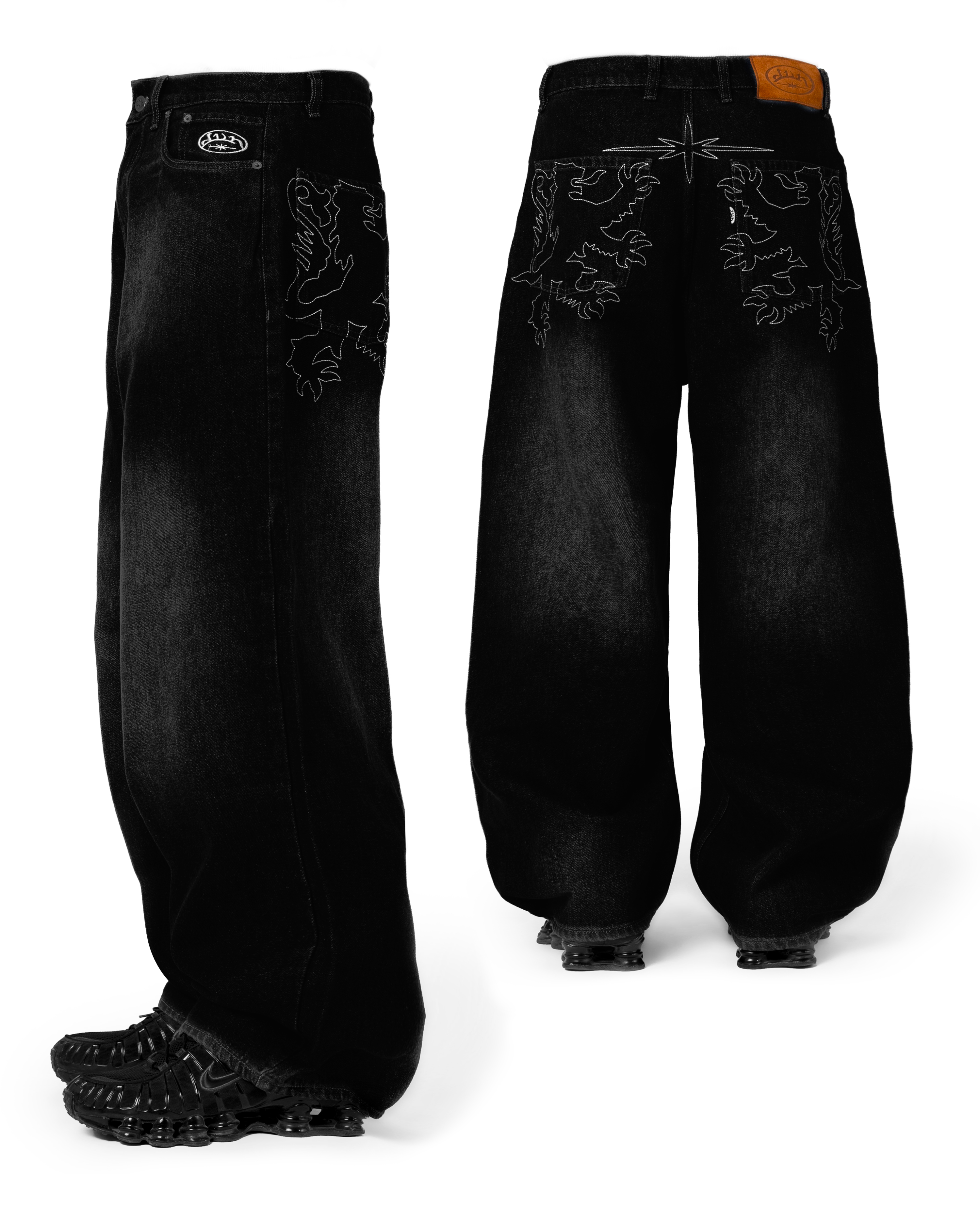 GEWASCHENER GRAUER BEAST-DENIM