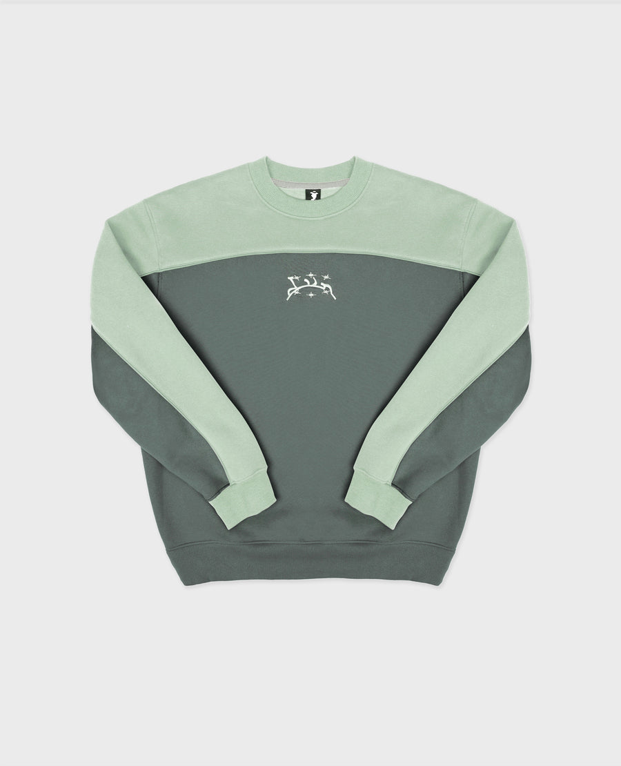 GREEN WAVY CREWNECK