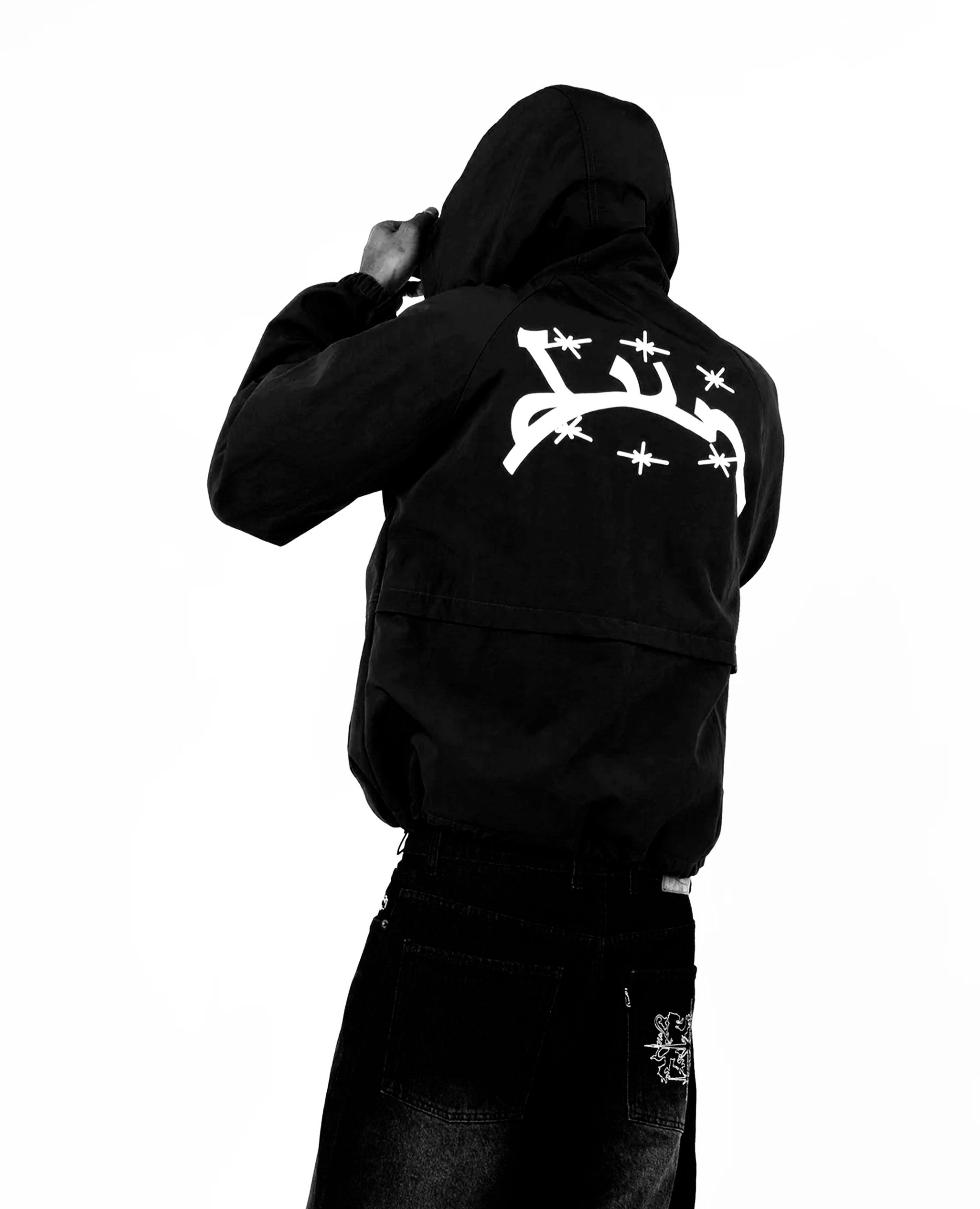 SCHWARZE WINDBREAKER-JACKE