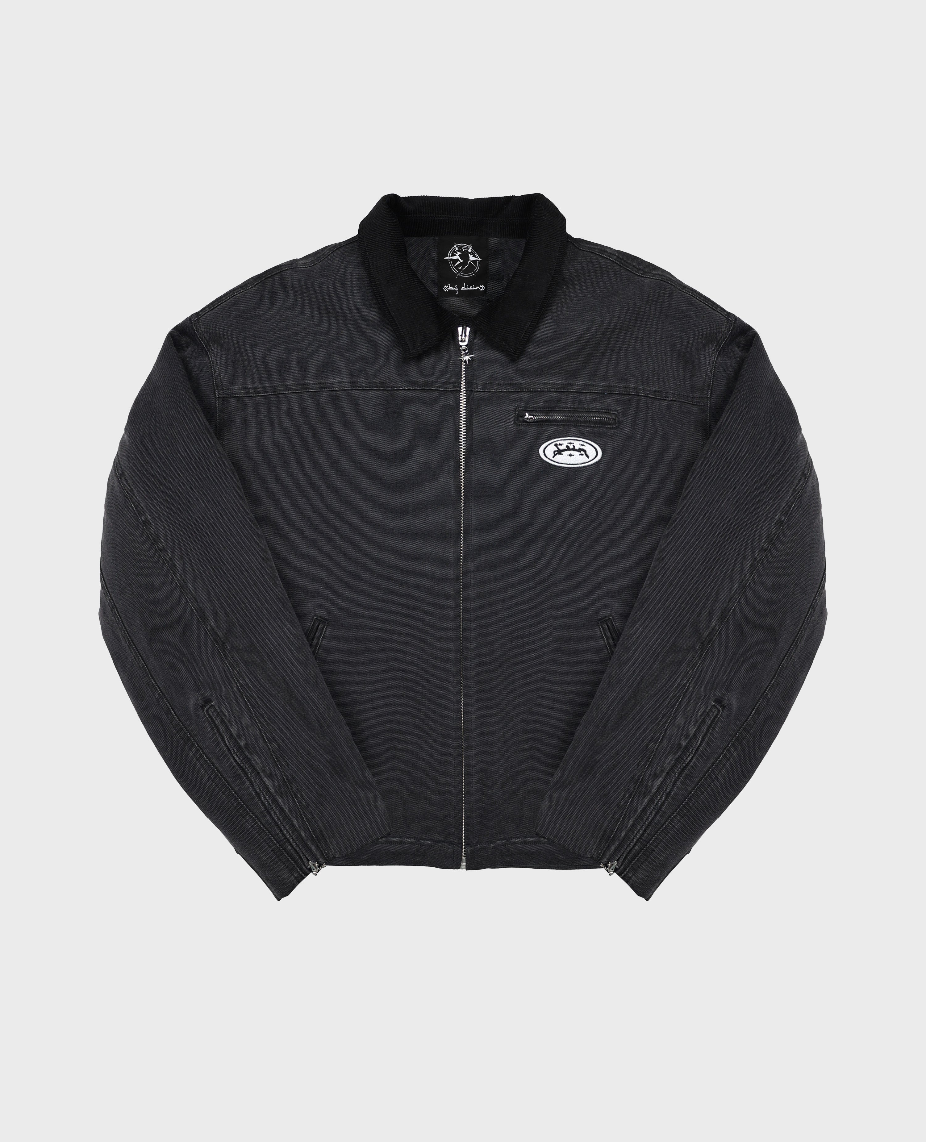 SCHWARZE ARBEITSJACKE AUS CANVAS